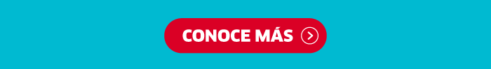 Red 'Learn more' call-to-action button on teal background