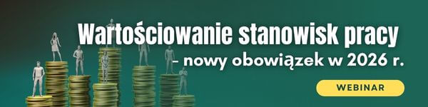 Webinar banner: job evaluation as a new legal requirement in 2026 — stacks of coins with miniature figures on top