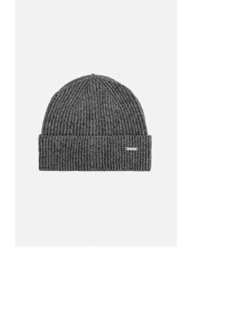 Szara wełniana czapka męska