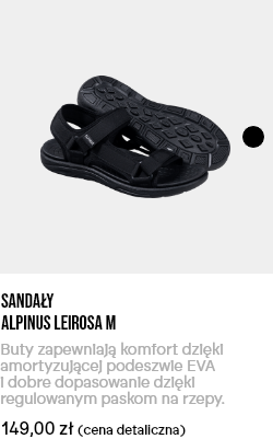 Black Alpinus Leirosa M men's outdoor sandals with EVA cushioned sole and adjustable hook-and-loop straps
