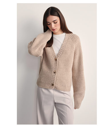 Beżowy kardigan damski