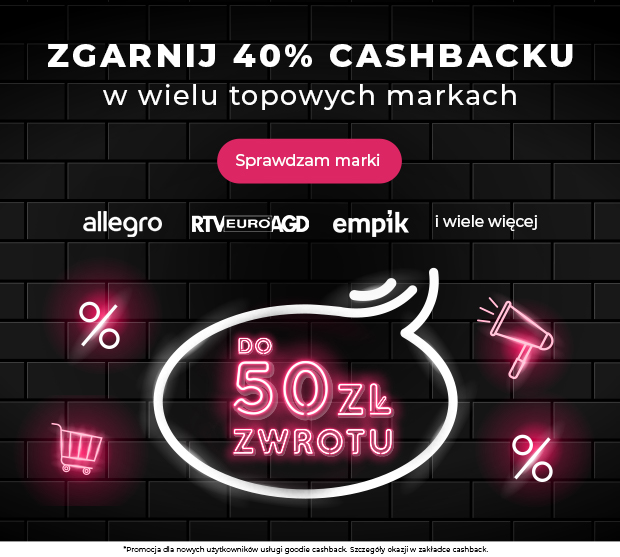 40% cashbacku na start
