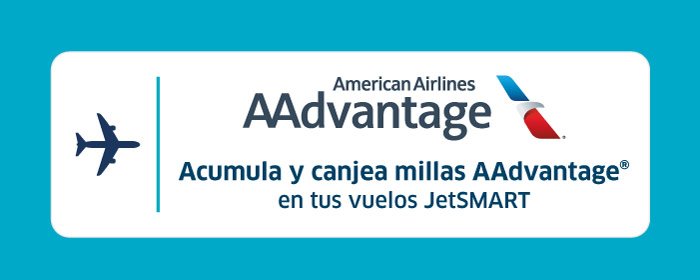 American Airlines AAdvantage logo with message: Earn and redeem AAdvantage miles on JetSMART flights