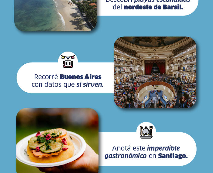 Descubrí destinos y prepárate para tu próximo vuelo.