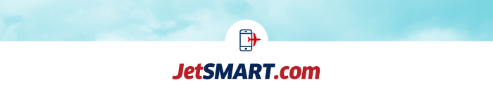 JetSMART.com logo with mobile boarding pass icon against a light blue sky background