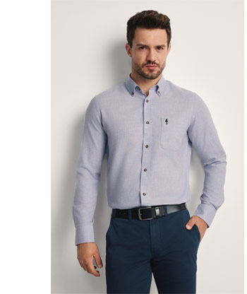 Błękitna bawełniana koszula męska