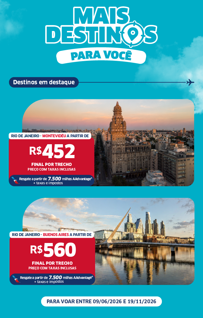 Voos internacionais à venda