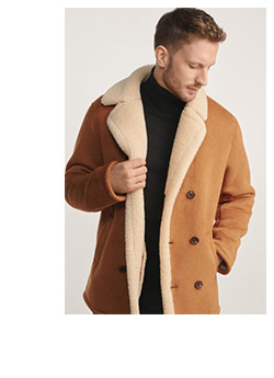 Kożuch męski w kolorze camelu