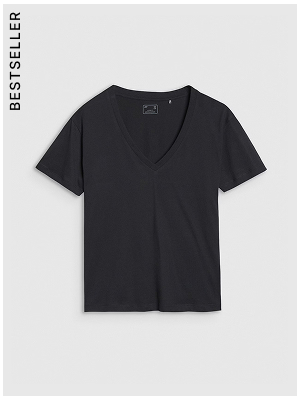 Dámské tričko oversize s modalem - černé