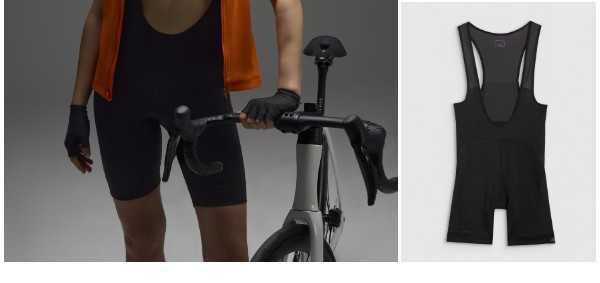 Dámské krátké cyklistické legíny s gelovou vložkou a kšandami - černé