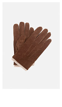 Brązowe zamszowe rękawiczki męskie