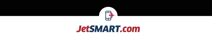 JetSMART.com logo: red and blue text with smartphone-and-plane icon on white background