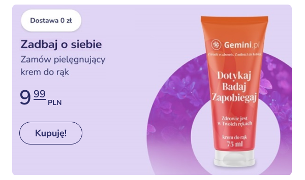 krem promujący badania profilaktyczne