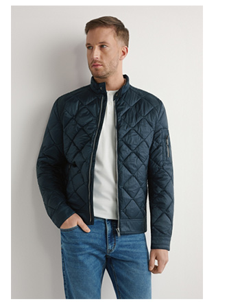 Granatowa kurtka męska pikowana