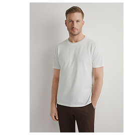 Biały T-shirt męski z bawełny