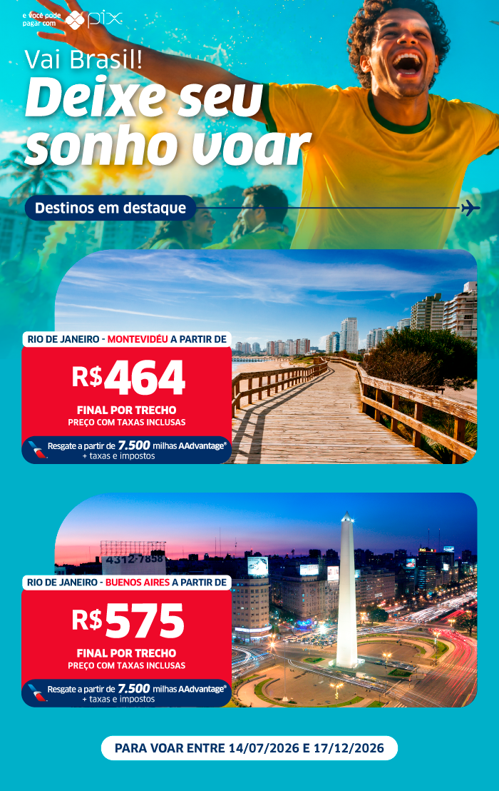 Voos internacionais à venda