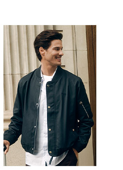 Granatowa przejściowa kurtka męska