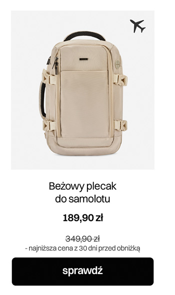 Beżowy plecak do samolotu