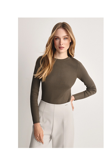 Prążkowany longsleeve damski