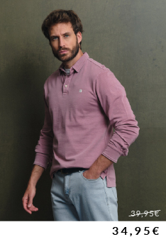 Polo Básico Lavado de Manga Larga - Lavanda - La Garrocha