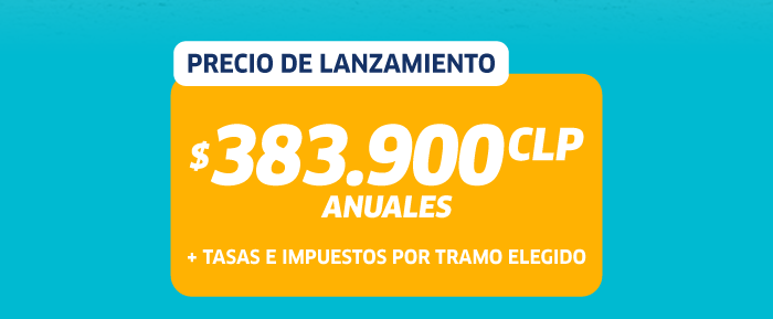 Launch price CLP 383,900 per year, plus fees and taxes depending on selected tier