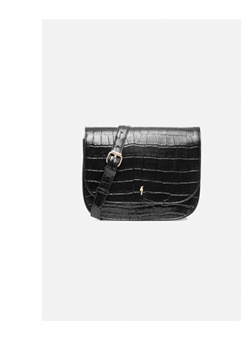 Skórzana czarna torebka damska croco