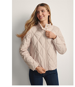 Beżowa pikowana kurtka damska