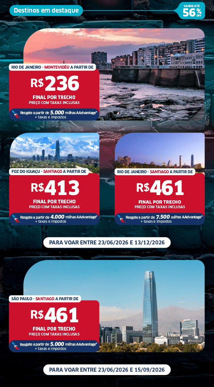 Voos internacionais à venda