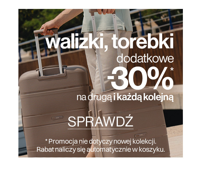 walizki torebki dodatkowe -30% na drugą i każdą kolejną