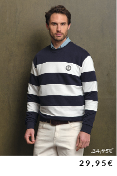 Sudadera de rayas - Marino - La Garrocha